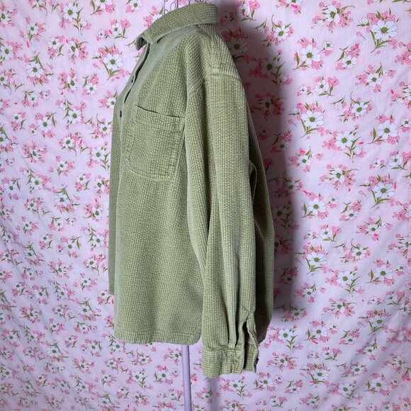 vtg vintage ll bean corduroy  shacket  90s cottage core grandma celery green - Picture 4 of 8